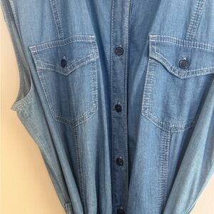 Marella Sleeveless Chambray Denim Maxi Dress – Size US 10